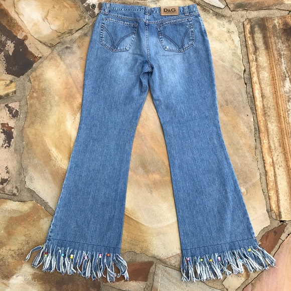 beaded fringe jeans